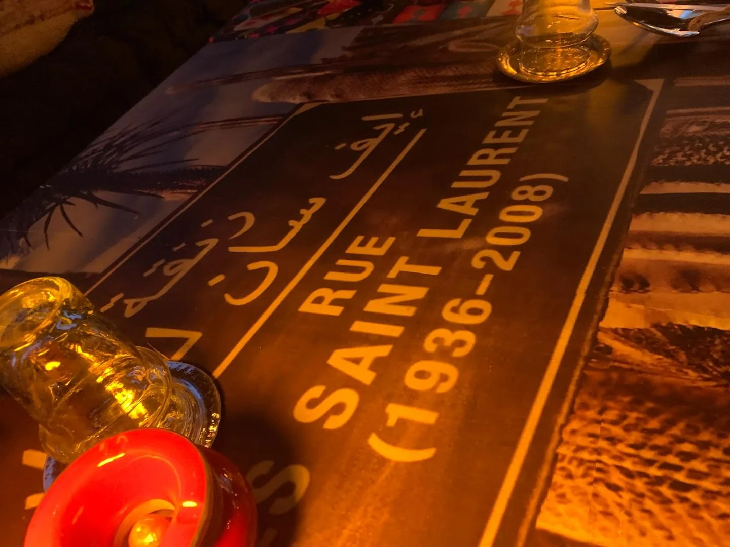 Rue Saint Laurent table — a Marrakech homage at Dar Mansour