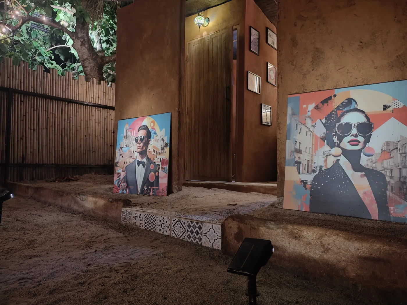 Colourful Kamel Ghabte pop-art portraits at Dar Mansour, Koh Phangan